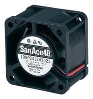 109P0412B301 - SANYO DENKI - 109P0412B301 - DC Axial Fan, 12 V, Square, 40 mm, 28 mm, Ball Bearing, 13.4 CFM