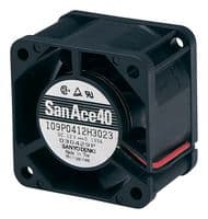 109P0412J3013 - SANYO DENKI - 109P0412J3013 - DC Axial Fan, 12 V, Square, 40 mm, 28 mm, Ball Bearing, 16.2 CFM