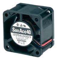 109P0412P3H013 - SANYO DENKI - 109P0412P3H013 - DC Axial Fan, 12 V, Square, 40 mm, 28 mm, Ball Bearing, 11.3 CFM