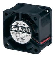 109P0424H3D01 - SANYO DENKI - 109P0424H3D01 - DC Axial Fan, 24 V, Square, 40 mm, 28 mm, Ball Bearing, 11.3 CFM