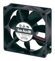 109R0824S401 - SANYO DENKI - 109R0824S401 - DC Axial Fan, 24 V, Square, 80 mm, 25 mm, Ball Bearing, 42.4 CFM