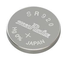 SR920 - MURATA - SR920 - Battery, 1.55 V, Silver Oxide, 40 mAh, Pressure Contact, 1