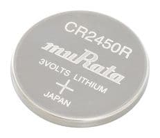 CR2450R-HE6 - MURATA - CR2450R-HE6 - Battery, 3 V, Lithium Manganese Dioxide, 500 mAh, PCB Pins, 1