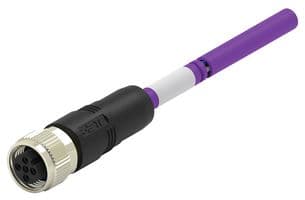 TAA753A5501-002 - TE CONNECTIVITY - TAA753A5501-002 - Sensor Cable, 5P, DeviceNet, M12 Receptacle, Free End, 5 Positions, 1 m, 3.28 ft