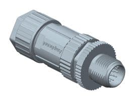 M12A-03BMMA-SL8001 - AMPHENOL LTW - M12A-03BMMA-SL8001 - Sensor Connector, M Series, M12, Male, 3 Positions, Solder Pin, Straight Cable Mount