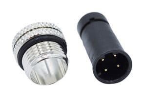 858-D04-103RSU4 - NORCOMP - 858-D04-103RSU4 - Sensor Connector, VULCON Series, M12, Male, 4 Positions, Solder Pin, Straight Cable Mount