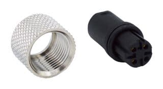858-D04-203RSU4 - NORCOMP - 858-D04-203RSU4 - Sensor Connector, VULCON Series, M12, Female, 4 Positions, Solder Socket, Straight Cable Mount