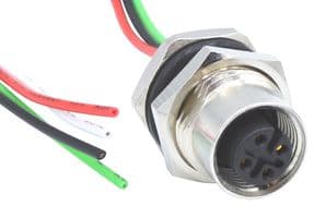 FPM12A04I12AR02 - NORCOMP - FPM12A04I12AR02 - Sensor Cable, 4 Pos, M12 Plug, Free End, 4 Positions, 304.8 mm, 12 ", VULCON Series