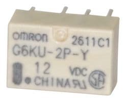 G6KU-2P-Y DC12 - OMRON ELECTRONIC COMPONENTS - G6KU-2P-Y DC12 - Signal Relay, 12 VDC, DPDT, 1 A, G6K Series, Through Hole, Latching Single Coil