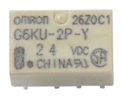 G6KU-2P-Y DC24 - OMRON ELECTRONIC COMPONENTS - G6KU-2P-Y DC24 - Signal Relay, 24 VDC, DPDT, 1 A, G6K Series, Through Hole, Latching Single Coil