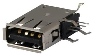 1-1734775-1 - TE CONNECTIVITY - 1-1734775-1 - USB Connector, USB Type A, USB 2.0, Receptacle, 4 Ways, Through Hole Mount, Right Angle