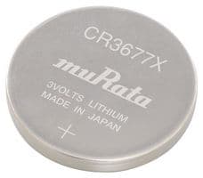CR3677X - MURATA - CR3677X - Battery, 3 V, 36.5mm Coin Cell, Lithium Manganese Dioxide, 2 Ah, Pressure Contact, 1