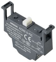 A22NZ-S-P2C - OMRON INDUSTRIAL AUTOMATION - A22NZ-S-P2C - Contact Block, DPST-NC, 10 A, 120 VAC, A22N Series, Clamp