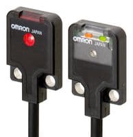 E3T-FT11 2M - OMRON INDUSTRIAL AUTOMATION - E3T-FT11 2M - Photoelectric Sensor, 500 mm, NPN Open Collector, 50 mA, 12 VDC to 24 VDC