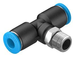 153107 - FESTO - 153107 - Pneumatic Fitting, Push-In T-Fitting, R1/8, 14 bar, 6 mm, PBT (Polybutylene Terephthalate), QST