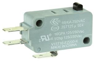 V15T16-EZ200-K - HONEYWELL - V15T16-EZ200-K - Microswitch, Standard, Pin Plunger, SPDT, Quick Connect, 16 A