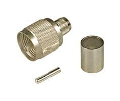 11_UHF-0-3-17/033_-E - HUBER+SUHNER - 11_UHF-0-3-17/033_-E - RF / Coaxial Connector, UHF Coaxial, Straight Plug, Crimp, G03232, GX03272, RG58C/U, Brass