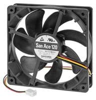 9S1212P4H11 - SANYO DENKI - 9S1212P4H11 - DC Axial Fan, 12 V, Square, 119 mm, 25 mm, Ball Bearing