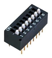 CES-0802MC - NIDEC COMPONENTS - CES-0802MC - DIP / SIP Switch, 8 Circuits, Slide, Through Hole, SPST, 6 V, 100 mA