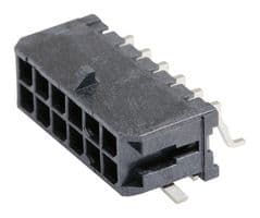 43045-1210 - MOLEX - 43045-1210 - Pin Header, Power, Wire-to-Board, 3mm, 2 Rows, 12 Contacts, Surface Mount Right Angle