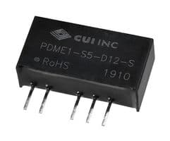 PDME1-S5-D12-S - CUI - PDME1-S5-D12-S - Isolated Through Hole DC/DC Converter, ITE, SIP, 1:1, 1 W, 2 Output, 12 V