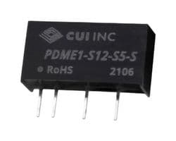 PDME1-S5-S12-S - CUI - PDME1-S5-S12-S - Isolated Through Hole DC/DC Converter, ITE, SIP, 1:1, 1 W, 1 Output, 12 V
