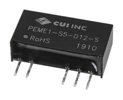PEME1-S5-D12-S - CUI - PEME1-S5-D12-S - Isolated Through Hole DC/DC Converter, ITE, SIP, 1:1, 1 W, 2 Output, 12 V
