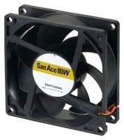 9WPA0812P4G001 - SANYO DENKI - 9WPA0812P4G001 - DC Axial Fan, 12 V, Square, 80 mm, 25 mm, Ball Bearing, 81.9 CFM