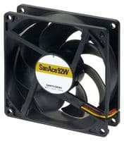9WPA0924P4G001 - SANYO DENKI - 9WPA0924P4G001 - DC Axial Fan, 24 V, Square, 92 mm, 25 mm, Ball Bearing, 86.5 CFM
