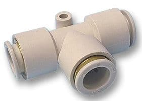 KQ2T08-00A - SMC - KQ2T08-00A - Pneumatic Fitting, Different Diameter, Tee-Connector, 10 bar, 8 mm, Brass, KQ2