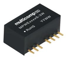 MPWE1205S-3W - MULTICOMP PRO - MPWE1205S-3W - Isolated Through Hole DC/DC Converter, ITE, 8:1, 3 W, 2 Output, 5 V, 300 mA