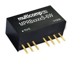 MPRB2403S-6W - MULTICOMP PRO - MPRB2403S-6W - Isolated Through Hole DC/DC Converter, ITE, SIP, 4:1, 6 W, 1 Output, 3.3 V