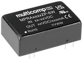 MPRA2405ZP-6W - MULTICOMP PRO - MPRA2405ZP-6W - Isolated Through Hole DC/DC Converter, ITE, DIP, 4:1, 6 W, 2 Output, 5 V