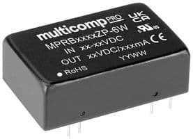 MPRB2403ZP-6W - MULTICOMP PRO - MPRB2403ZP-6W - Isolated Through Hole DC/DC Converter, ITE, DIP, 4:1, 6 W, 1 Output, 3.3 V