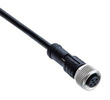 M12A-05BFFM-SL8N01 - AMPHENOL LTW - M12A-05BFFM-SL8N01 - Sensor Cable, M12 Receptacle, Free End, 5 Positions, 1 m, 3.3 ft, M Series