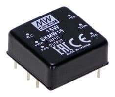 SKMW15F-03 - MEAN WELL - SKMW15F-03 - Isolated Through Hole DC/DC Converter, DIP, 4:1, 10 W, 1 Output, 3.3 V