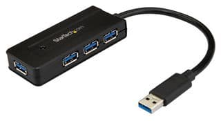 ST4300MINI - STARTECH - ST4300MINI - Hub, 4 Port USB 3.0 Hub, 5Gbps, Mini Hub with Charge Port, Includes Power Adapter