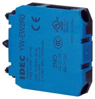 YW-EW2R0 - IDEC - YW-EW2R0 - Contact Block, Screw, 2 Pole, 10 A, 120 V, Idec CW Series 22mm Flush Silhouette Switches