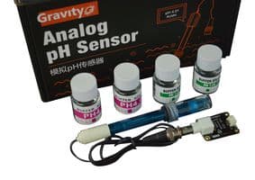 SEN0169-V2 - DFROBOT - SEN0169-V2 - pH Signal Conversion Board, pH Probe, Cable, Waterproof Gasket, Screw Cap, DFRduino UNO R3 Boards