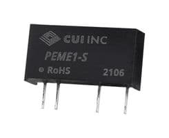 PEME1-S12-D12-S - CUI - PEME1-S12-D12-S - Isolated Through Hole DC/DC Converter, ITE, SIP, 1:1, 1 W, 2 Output, 12 V