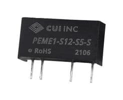 PEME1-S12-S5-S - CUI - PEME1-S12-S5-S - Isolated Through Hole DC/DC Converter, ITE, SIP, 1:1, 1 W, 1 Output, 5 V