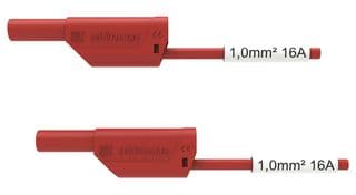 VSFK 8500 / SIL 1 / 100 / RT - SCHUTZINGER - VSFK 8500 / SIL 1 / 100 / RT - Test Patch Lead, Banana , 4mm Stackable Banana Plug, Shrouded, 4mm Stackable Banana Plug, Shrouded