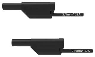 VSFK 8700 / 2.5 / 100 / SW - SCHUTZINGER - VSFK 8700 / 2.5 / 100 / SW - Test Patch Lead, Banana , 4mm Stackable Banana Plug, Shrouded, 4mm Stackable Banana Plug, Shrouded