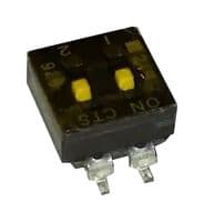 219-2MSTR - CTS - 219-2MSTR - DIP / SIP Switch, 2 Circuits, Slide, Surface Mount, SPST, 50 V, 100 mA