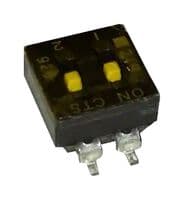 219-2MST - CTS - 219-2MST - DIP / SIP Switch, 2 Circuits, Slide, Surface Mount, SPST, 50 V, 100 mA