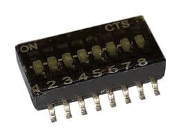 218-8LPST - CTS - 218-8LPST - DIP / SIP Switch, 8 Circuits, Flush Slide, Surface Mount, SPST, 50 V, 100 mA