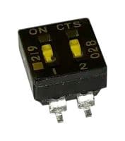 219-2LPST - CTS - 219-2LPST - DIP / SIP Switch, 2 Circuits, Flush Slide, Surface Mount, SPST, 50 V, 100 mA