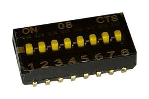218-8LPSTJ - CTS - 218-8LPSTJ - DIP / SIP Switch, 8 Circuits, Flush Slide, Surface Mount, SPST, 50 V, 100 mA