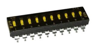219-10MST - CTS - 219-10MST - DIP / SIP Switch, 10 Circuits, Slide, Surface Mount, SPST, 50 V, 100 mA