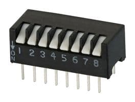 195-8MS - CTS - 195-8MS - DIP / SIP Switch, 8 Circuits, Piano Key, Through Hole, SPST, 50 V, 100 mA